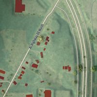 Second close-up of the map of East Point, Alabama print showing more streets and buildings