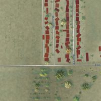 Second close-up of the map of East Tulare Villa, California print showing more streets and buildings