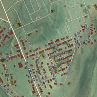 Second close-up of the map of East Uniontown, Pennsylvania print showing more streets and buildings