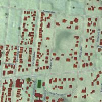Second close-up of the map of East Walnut Hills, Ohio print showing more streets and buildings