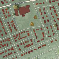 Second close-up of the map of East Williston, New York print showing more streets and buildings