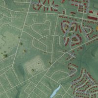 Second close-up of the map of Eastampton, New Jersey print showing more streets and buildings