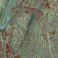 Second close-up of the map of Eastchester, New York print showing more streets and buildings