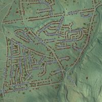 Second close-up of the map of Easthampton, Massachusetts print showing more streets and buildings