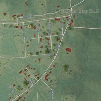 Second close-up of the map of Easton, Texas print showing more streets and buildings