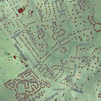Second close-up of the map of Easttown, Pennsylvania print showing more streets and buildings