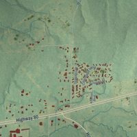 Second close-up of the map of Eastwood, Louisiana print showing more streets and buildings