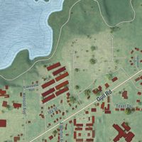 Second close-up of the map of Eastwood, Michigan print showing more streets and buildings
