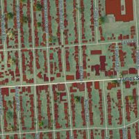 Second close-up of the map of Eastwood, New York print showing more streets and buildings