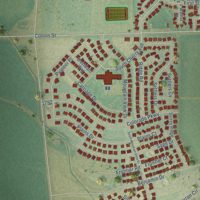 Second close-up of the map of Eaton, Colorado print showing more streets and buildings