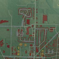 Second close-up of the map of Eaton, Ohio print showing more streets and buildings