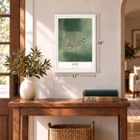 Echo, Minnesota map, 12 x 18 inch print in a white frame in an entryway