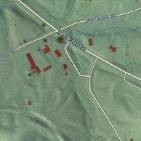 Second close-up of the map of Eckerty, Indiana print showing more streets and buildings