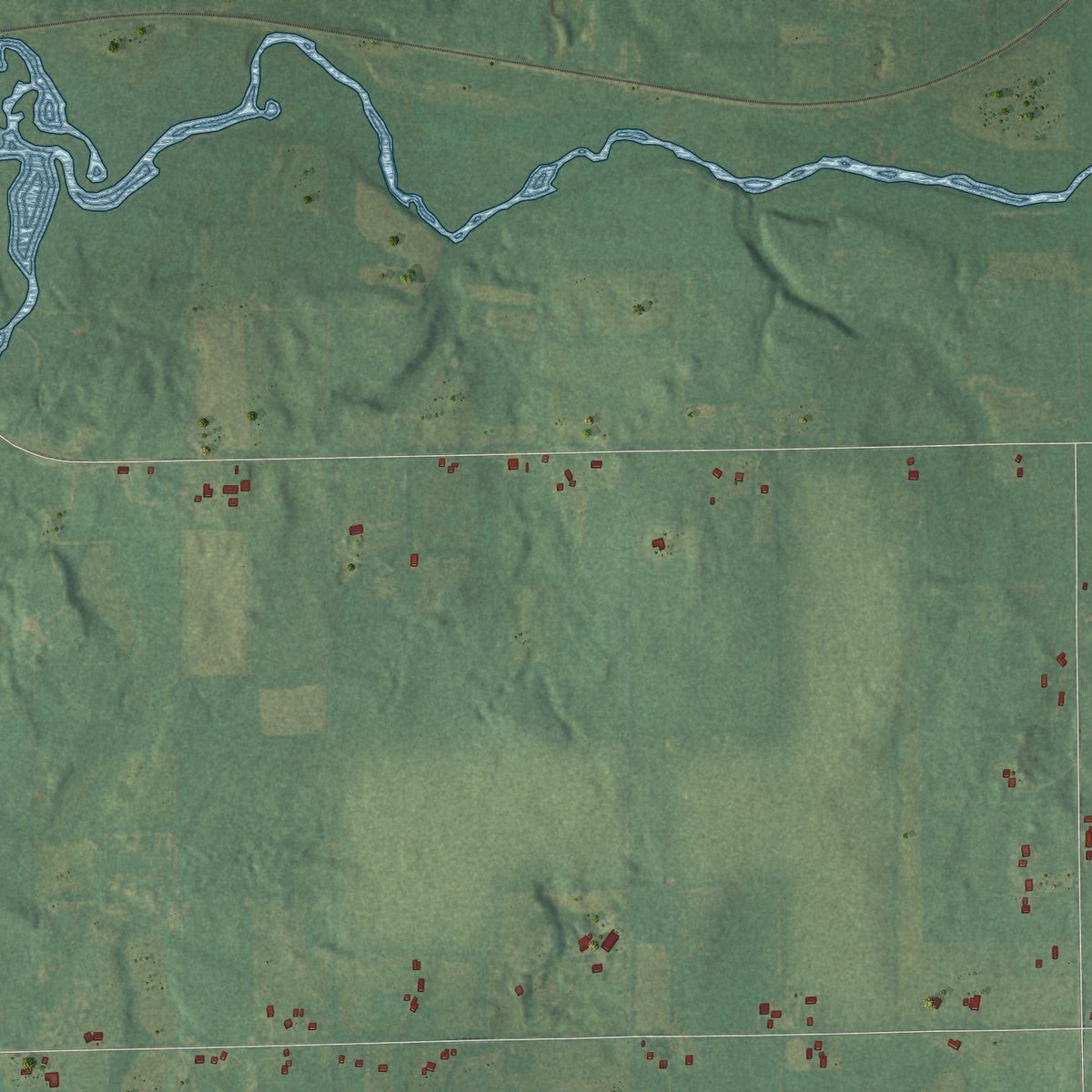 Second close-up of the map of Eckford, Michigan print showing more streets and buildings