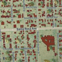 Second close-up of the map of Edcouch, Texas print showing more streets and buildings