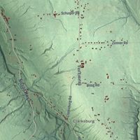Second close-up of the map of Eden, New York print showing more streets and buildings