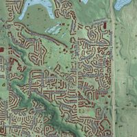 Second close-up of the map of Eden Prairie, Minnesota print showing more streets and buildings