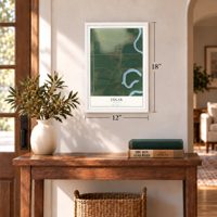 Edgar, Montana map, 12 x 18 inch print in a white frame in an entryway