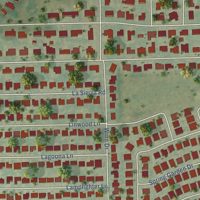 Second close-up of the map of Edgecliff Village, Texas print showing more streets and buildings