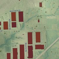 Second close-up of the map of Edgerton, Kansas print showing more streets and buildings