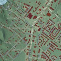 Second close-up of the map of Edgewater, Maryland print showing more streets and buildings