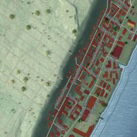 Second close-up of the map of Edgewater, New Jersey print showing more streets and buildings