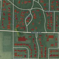 Second close-up of the map of Edgewood, Indiana print showing more streets and buildings