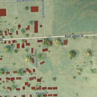 Second close-up of the map of Edgewood, Iowa print showing more streets and buildings