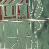 Second close-up of the map of Edgewood, Maryland print showing more streets and buildings