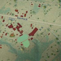 Second close-up of the map of Edgewood, Texas print showing more streets and buildings