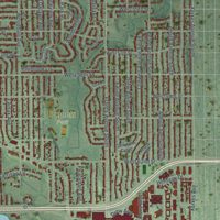 Second close-up of the map of Edina, Minnesota print showing more streets and buildings