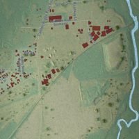 Second close-up of the map of Edisto, South Carolina print showing more streets and buildings