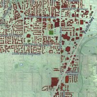 Second close-up of the map of Edmonds, Washington print showing more streets and buildings