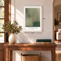 Edmundson Acres, California map, 12 x 18 inch print in a white frame in an entryway