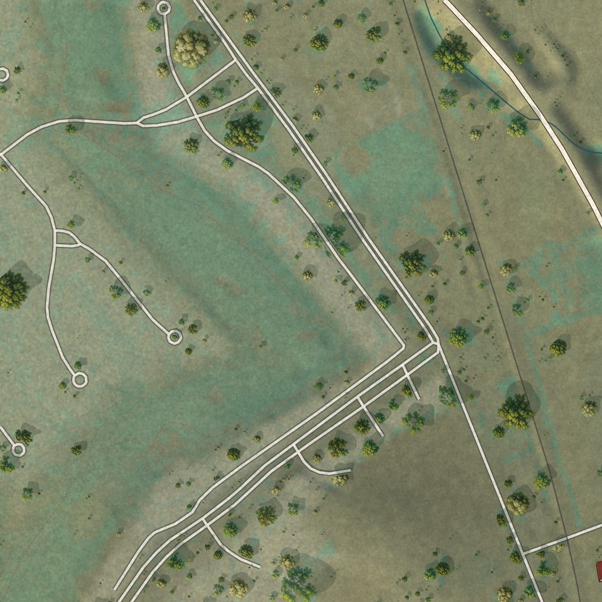 Second close-up of the map of Edna, California print showing more streets and buildings
