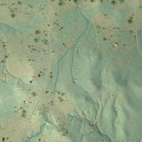 Second close-up of the map of Edom, Texas print showing more streets and buildings