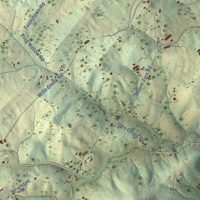 Second close-up of the map of Edom, Virginia print showing more streets and buildings