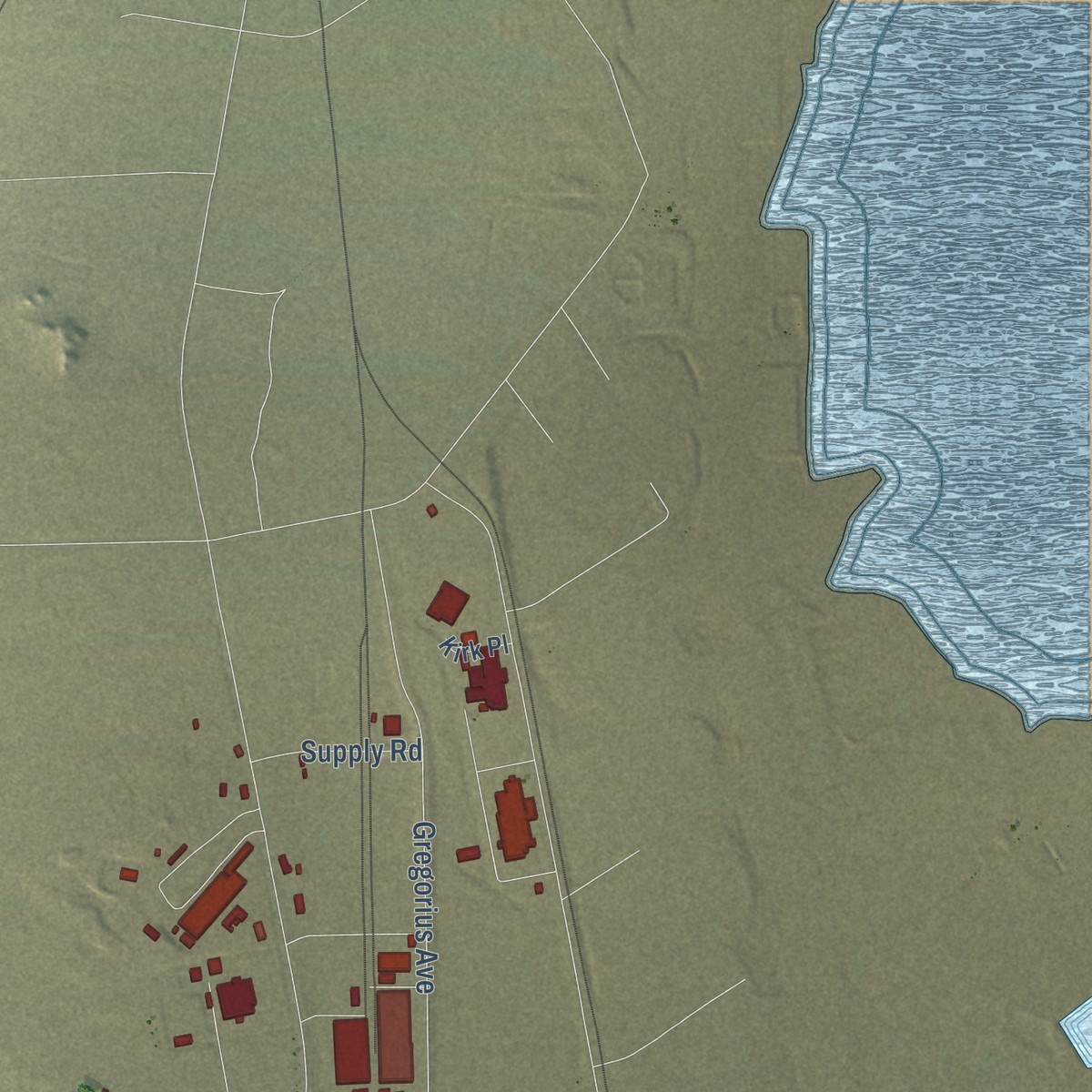 Second close-up of the map of Edwards AFB, California print showing more streets and buildings