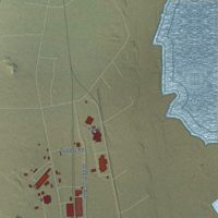 Second close-up of the map of Edwards AFB, California print showing more streets and buildings