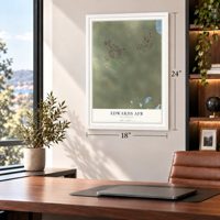 Edwards AFB, California map, 18 x 24 inch print in a white frame in a home office
