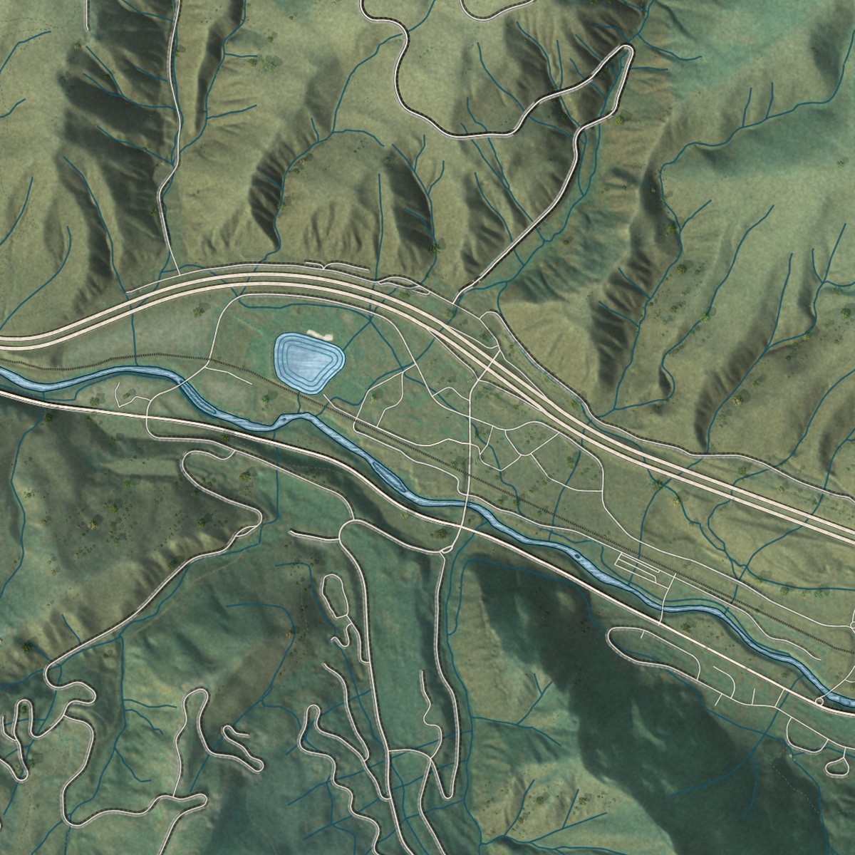 Second close-up of the map of Edwards, Colorado print showing more streets and buildings