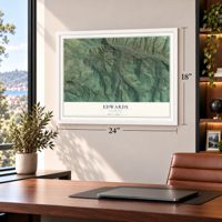 Edwards, Colorado map, 18 x 24 inch print in a white frame in a home office
