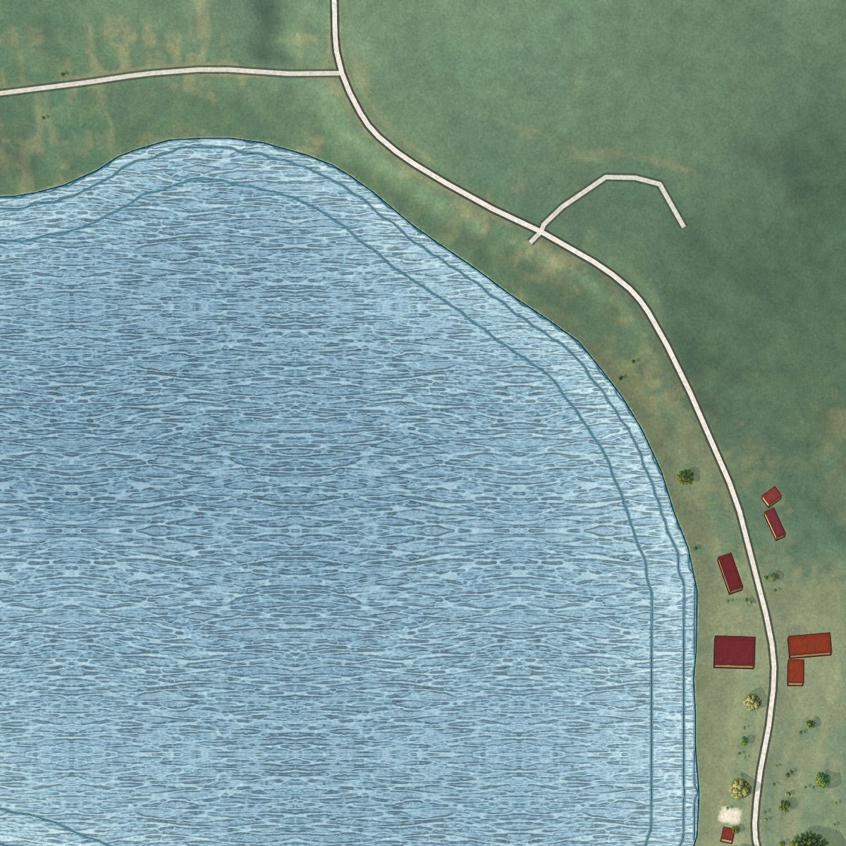 Second close-up of the map of Edwardsburg, Michigan print showing more streets and buildings