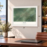 Egan, South Dakota map, 18 x 24 inch print in a white frame in a home office