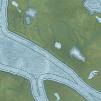 Second close-up of the map of Egegik, Alaska print showing more streets and buildings