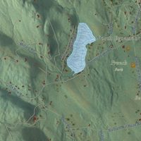 Second close-up of the map of Egremont, Massachusetts print showing more streets and buildings