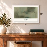 Egypt, Arkansas map, 12 x 18 inch print in a white frame in an entryway