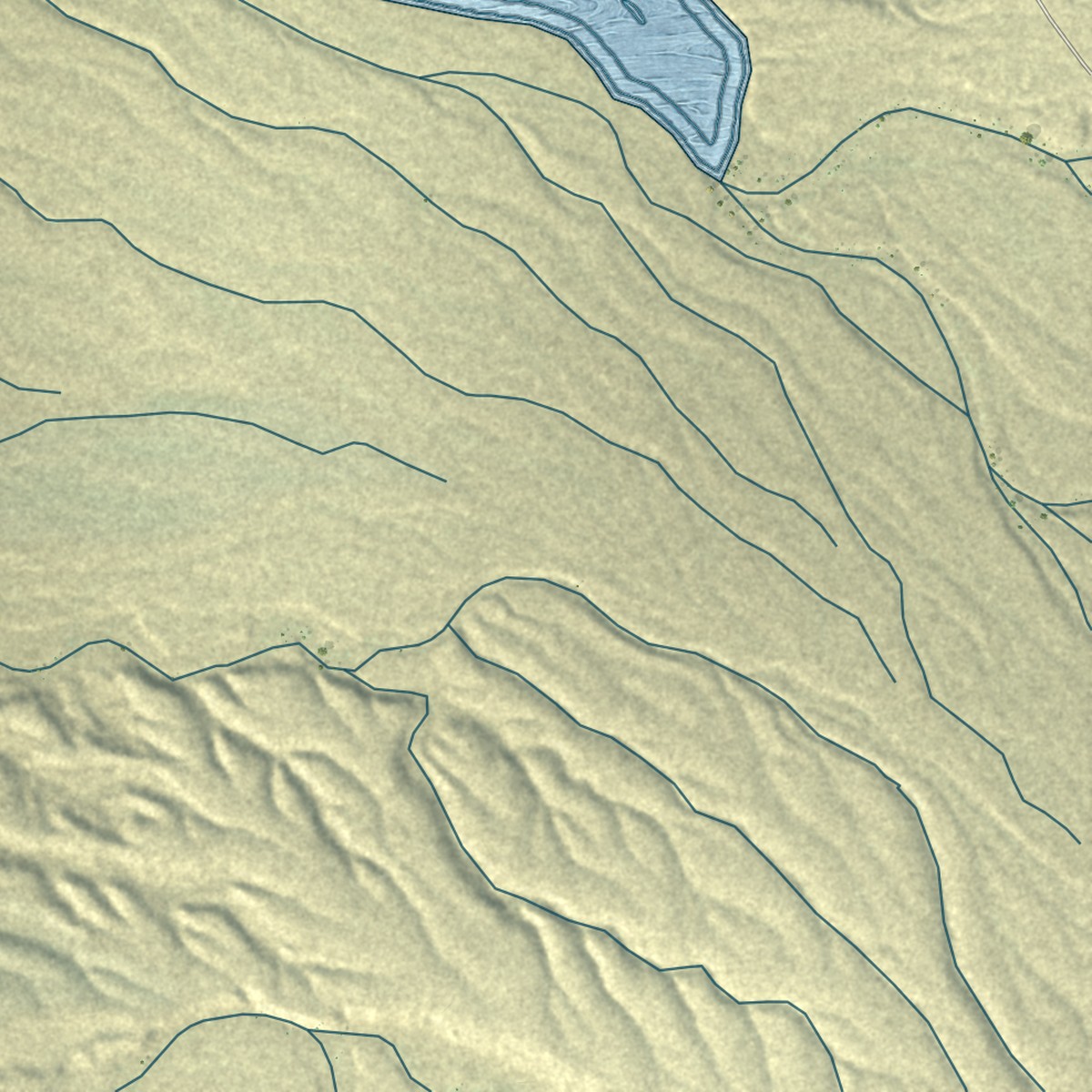 Second close-up of the map of Ehrenberg, Arizona print showing more streets and buildings