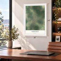 Ehrhardt, South Carolina map, 18 x 24 inch print in a white frame in a home office
