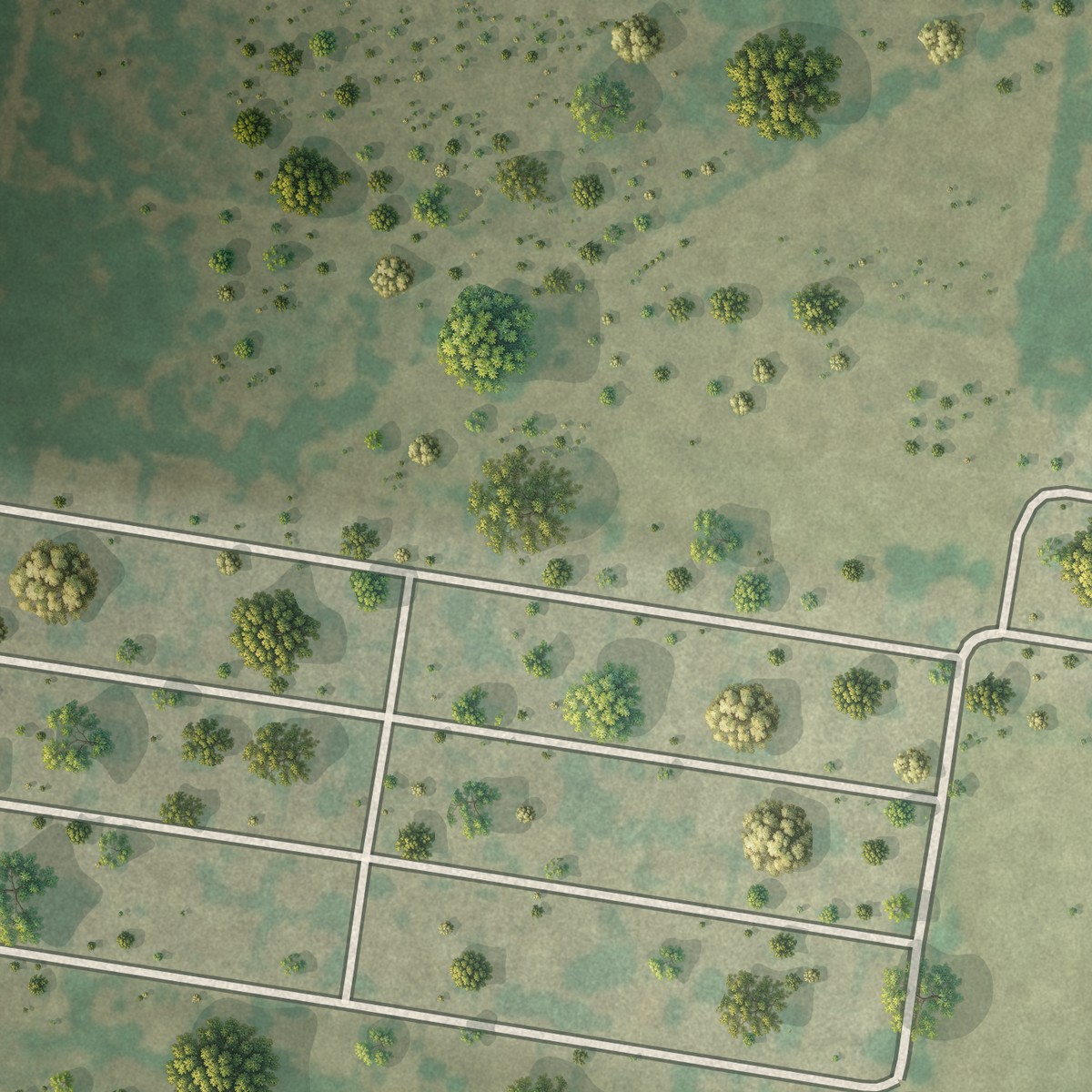Second close-up of the map of El Castillo, Texas print showing more streets and buildings